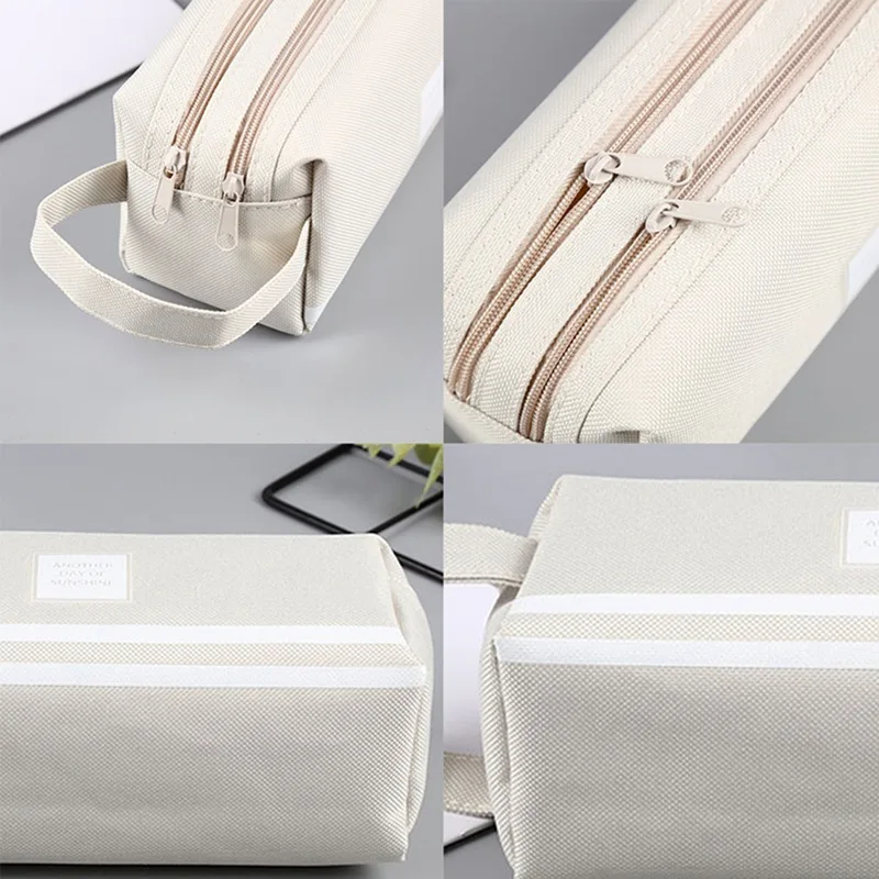 

Kawaii Pencil Case Canvas Zipper Large Capacity Cute Pencil Box Portable Storage Bag School Supplies Japanese Stationery