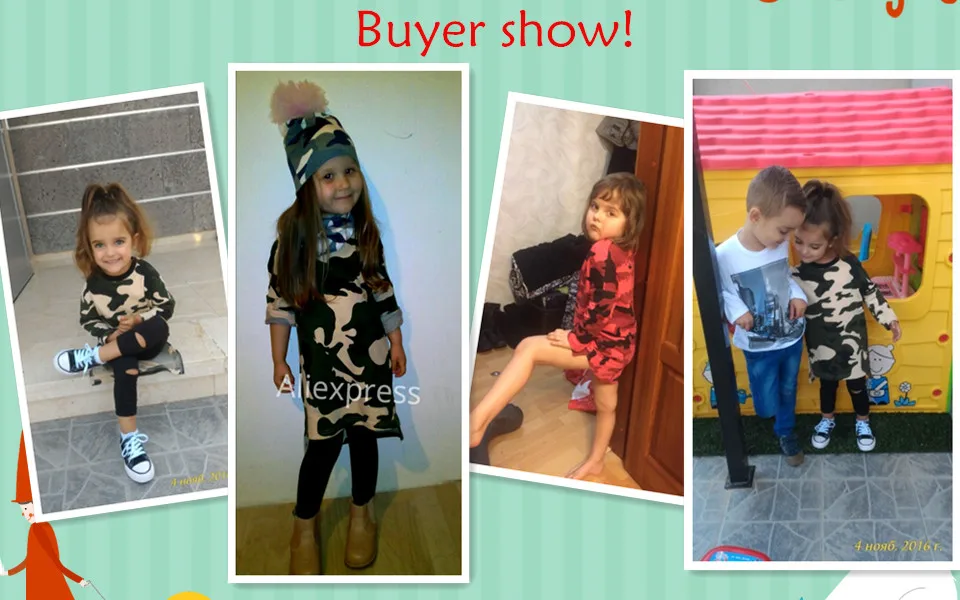 Новинка 2018 камуфляжное платье для девочек детское свободное прямое детская