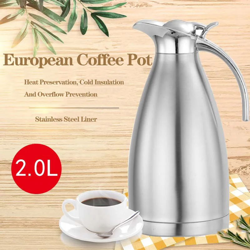 Stainless Steel European Coffee Pot 2L 