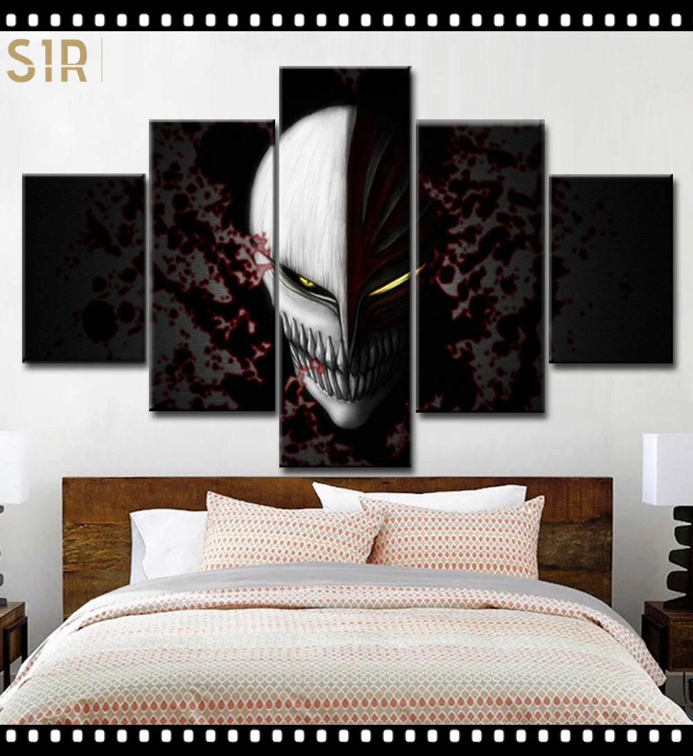 

Bleach Wall Art 5 Pieces Canvas Painting Poster Pictures Home Decor Living Room HD Printed Game Poster Anime Wall Art