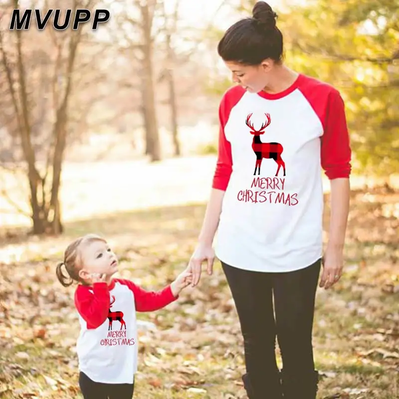 Осенне зимний хлопковый комплект с длинным рукавом и принтом оленя|Сочетающаяся