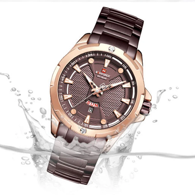 Часы наручные NAVIFORCE Мужские кварцевые брендовые Роскошные модные