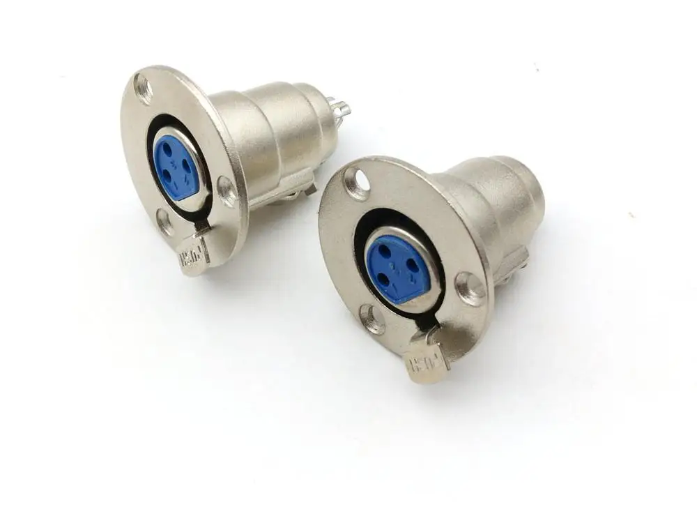 

2pcs new metal XLR 3-Pin Female Chassis Panel Mounted Socket Connector adapter