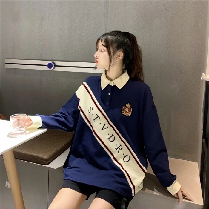 

Осенний колледж Стиль с надписью Повседневный контрастный цвет Pol