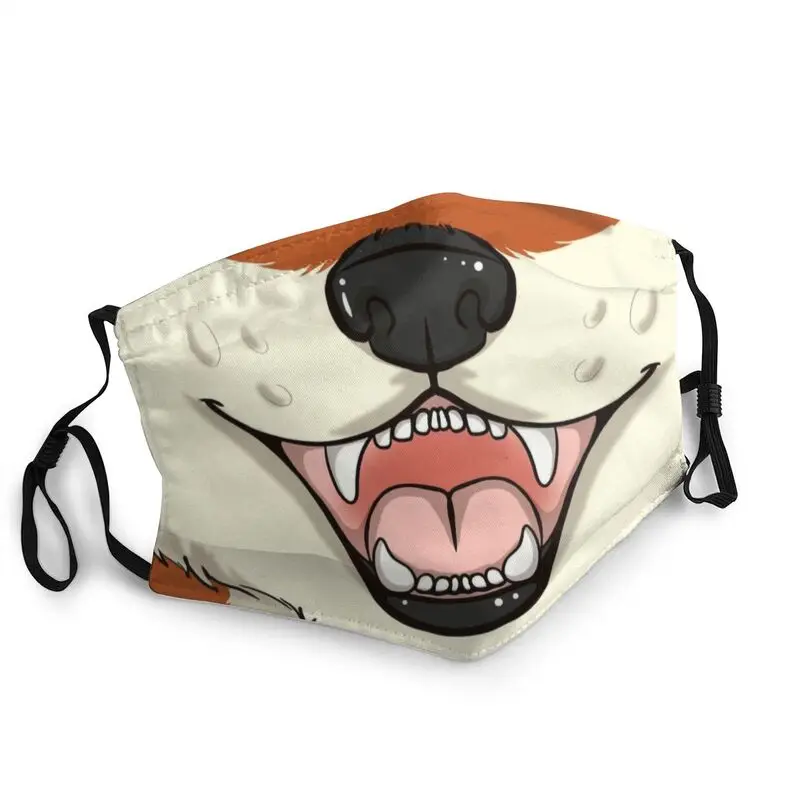 

И узором в виде мультяшной лисы, с узором моющиеся лицевая маска Для мужчин с животным принтом Пылезащитная Маска Защитная крышка респирато...