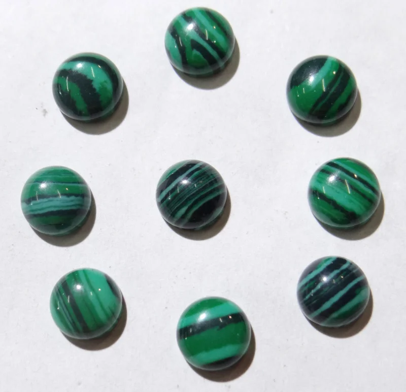 

Wholesale high quality 50pcs/lot natural stone malachite round cabochon No hole beads 8mm for jewelry Accessories making