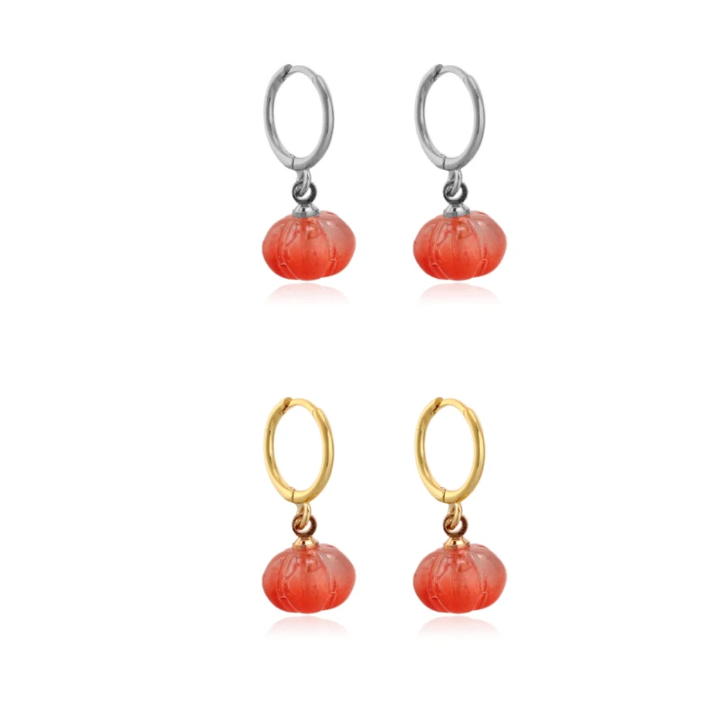 

Lovely 3D Charming Persimmon Hoop Earring for Women Children Ewerly Pendientes Gifts Gift Cute Drop Earings Jewelry 2022