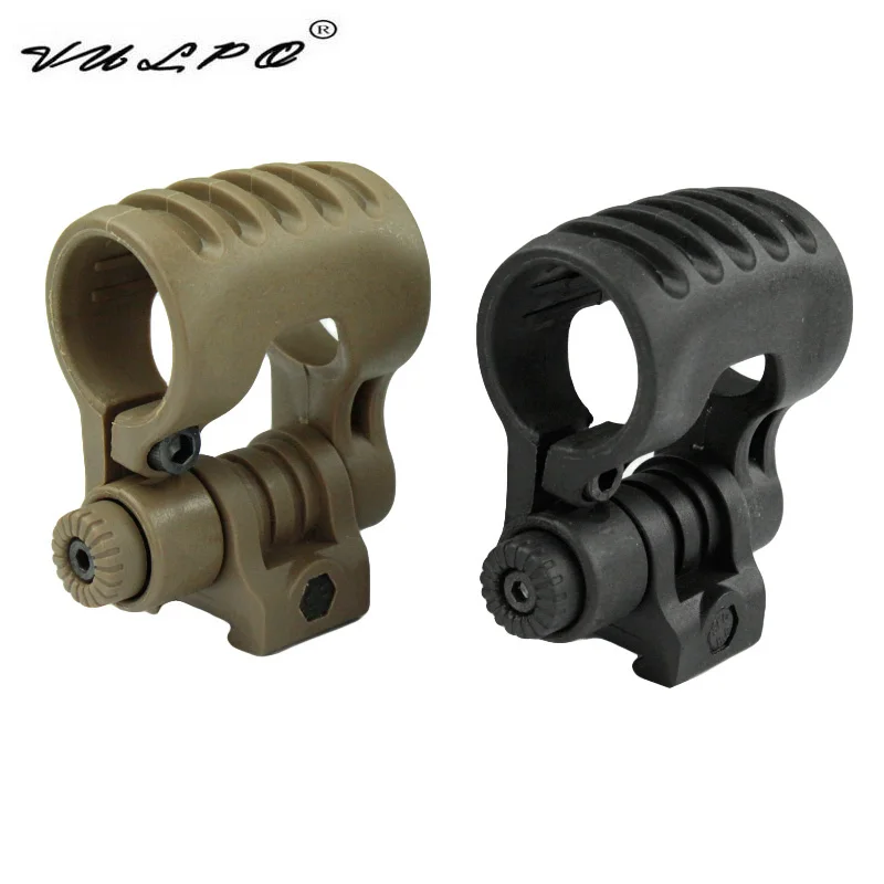 

VULPO Airsoft Flashlight Clamp Adjustable Tactical Light Mount to Hold 25.4mm Diameter Tactical Lights BK DE