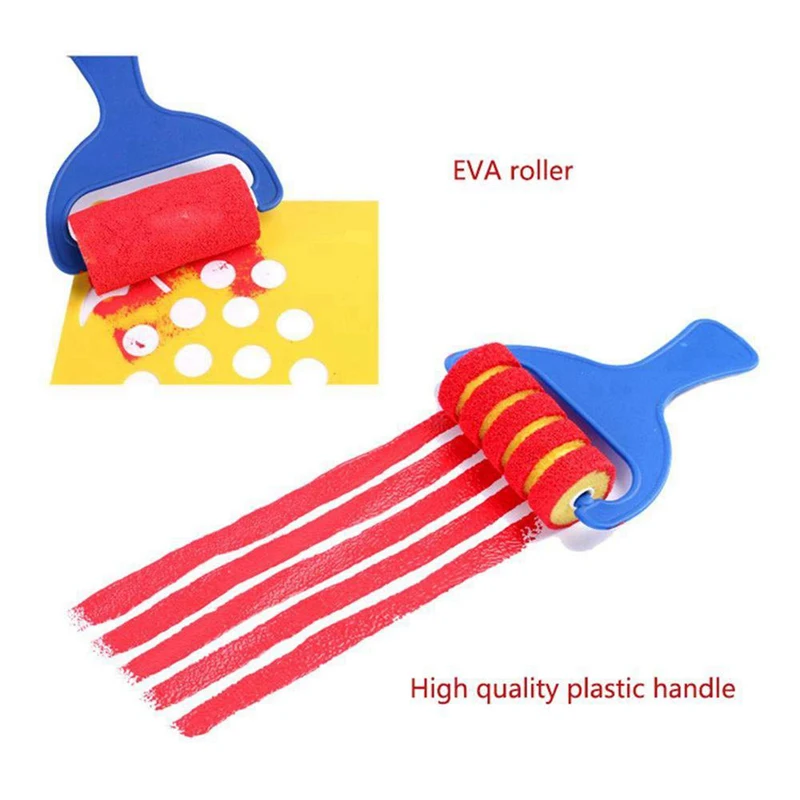 

Sponge Paint Brushes for Kids Besom Brush with 2Pcs Acrylic Paint Palette Ellipse/Rectangle Non-Stick Art Palette