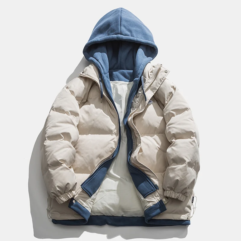 2021 New Autumn and Winter Jacket Men Casual Loose Thicken Warm Mens Parkas Solid Stand Collar Coat Man puffer jacket men