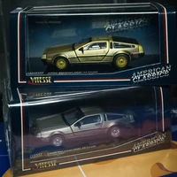143 scale delorean dmc 12 car model metal diecast alloy toy back to the future vehicle for collection displays