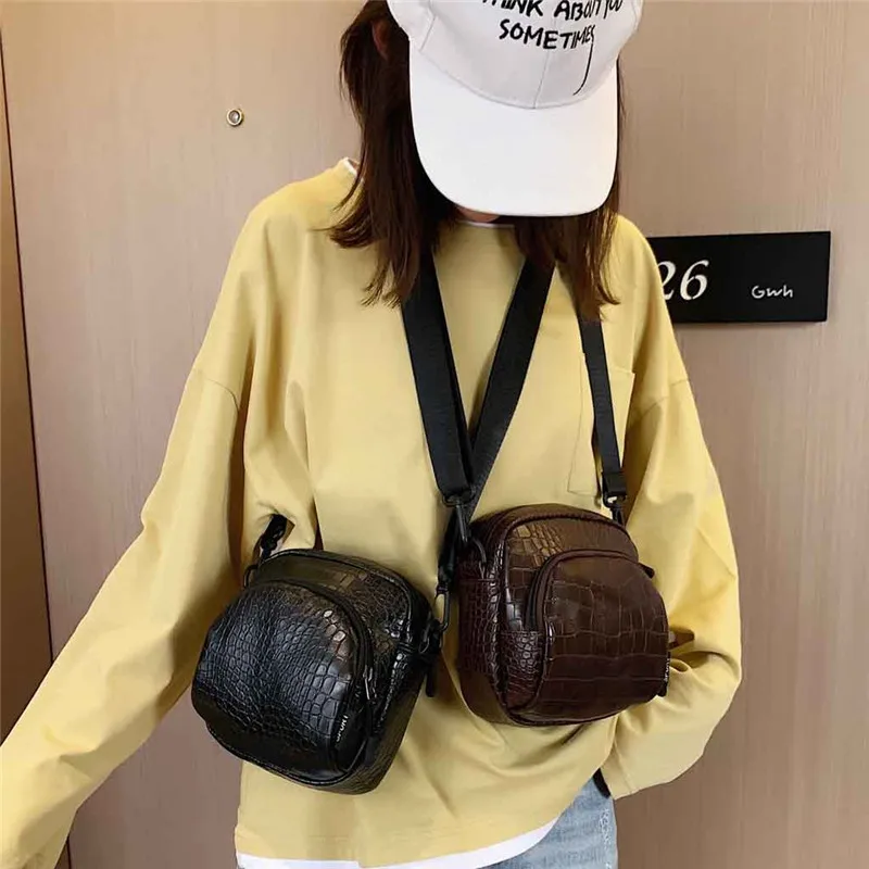 Модные кожаные сумки через плечо для женщин 2019 маленькая сумка мессенджер с