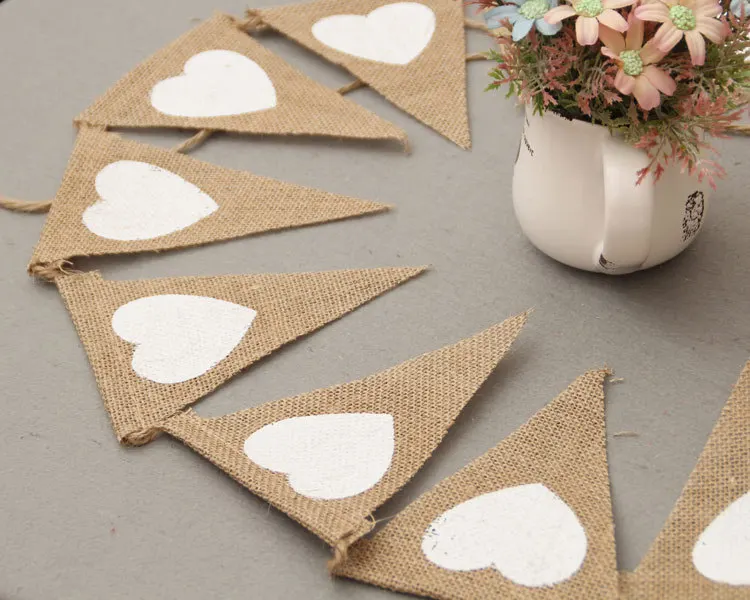 Любовное сердце треугольной формы флаг украшение на Рождество свадьбу