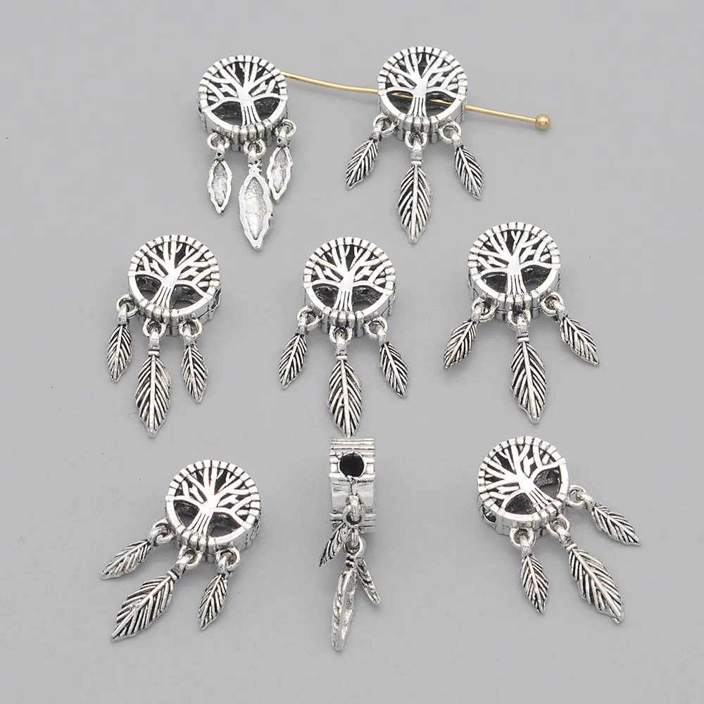 

3pcs/lot Dream Catcher Beads Wholesale DIY Jewelry Charms Flower Bohemia Heart Antique Silver Charm Factory Prices Custom
