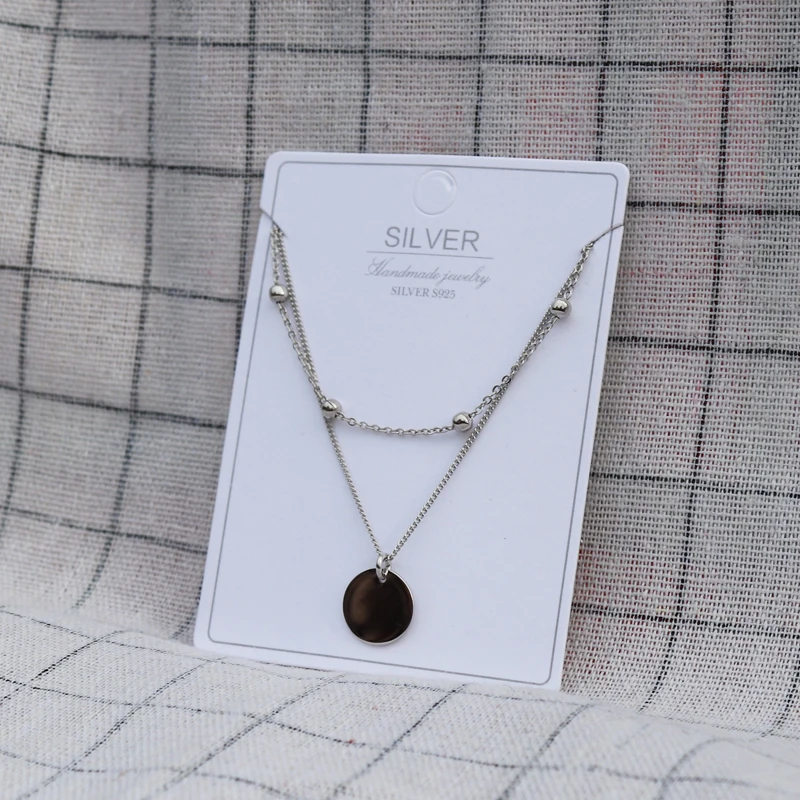 Женское Двухслойное колье с бусинами ожерелье чокер из стерлингового серебра 925