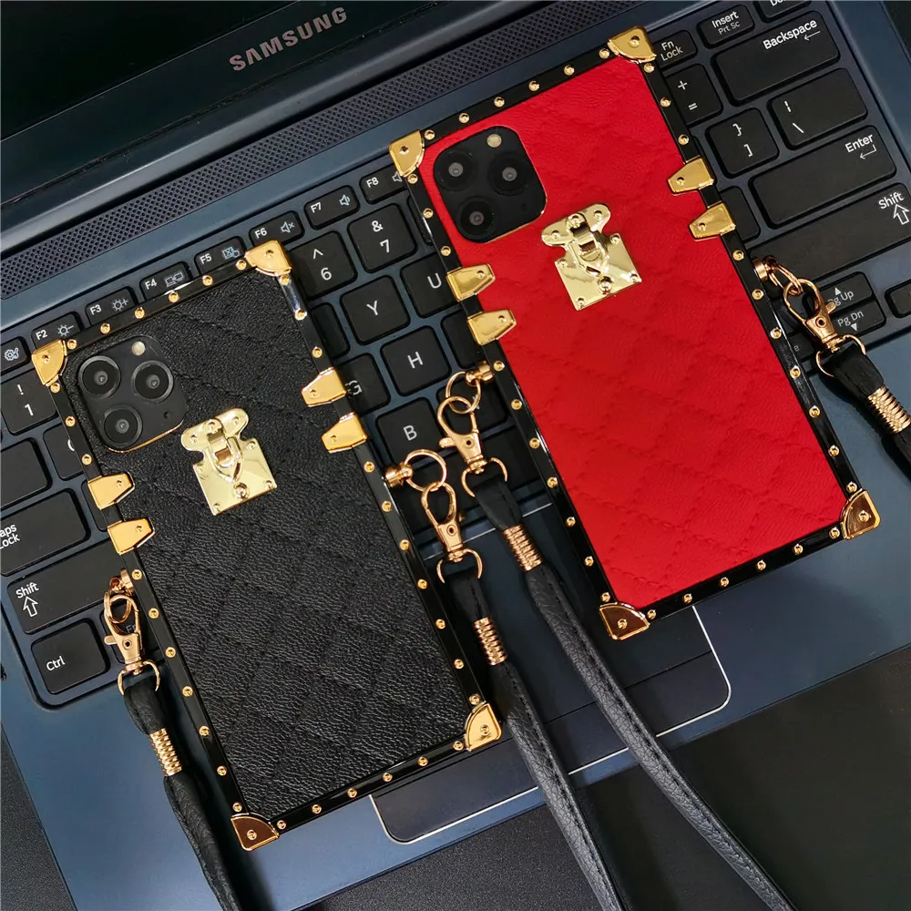 Роскошный брендовый чехол из овечьей кожи с квадратным ремешком для huawei P40 PRO P30 Mate