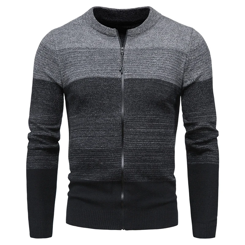 

Pop Men's Cardigan Sweater Slim Fit Knitted Wool Sweaters Men Zipper Casual Sweatercoats Male Knitwear Tops Outerwear
