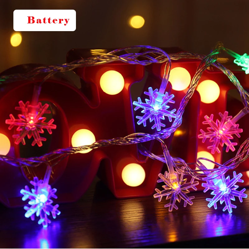 

6M/19.7ft Snowflake Christmas Lights 40 LED String Lights Xmas Lights Waterproof for Outdoor Indoor Bedroom Decorations NDS