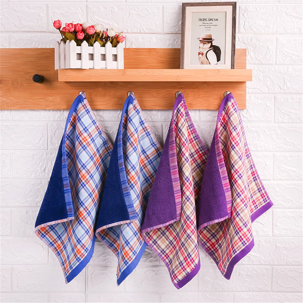 35 см хлопковое клетчатое полотенце для рук сухая рука фиолетовое синее пляжное