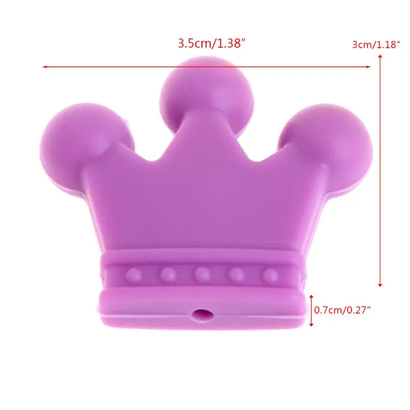 

5 Pcs Silicone Beads Pendant Crown Shape Baby Teether Relief Pain DIY Necklace