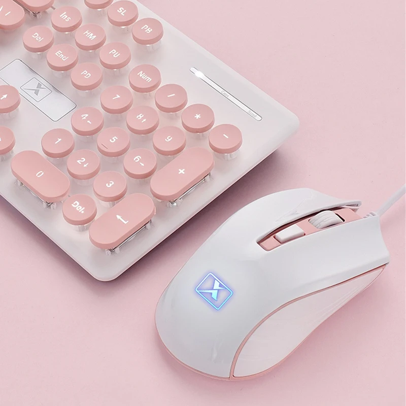 

104 Keys Gaming N518 Punk Mechanical Keyboard USB Wired Ergonomic Backlit Mechanical Feel Gaming Keyboard and Mouse Set office