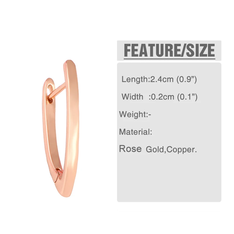 Женские серьги с цирконием OCESRIO 2 размера простые в форме розового золота 585 пробы