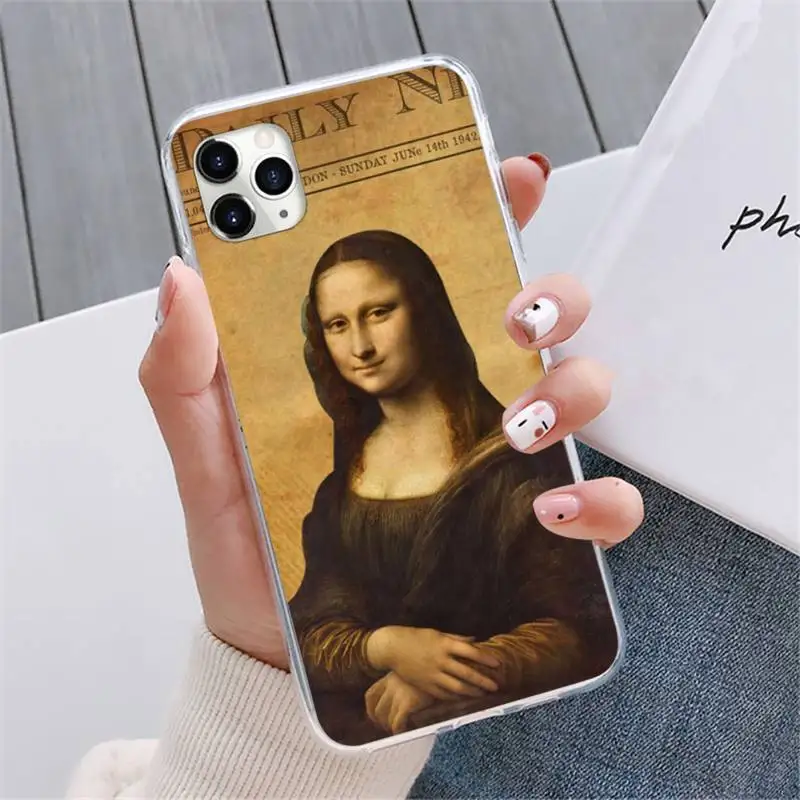 

Mona Lisa Poster Newspaper Phone Case For iphone 12 5 5s 5c se 6 6s 7 8 plus x xs xr 11 pro max mini