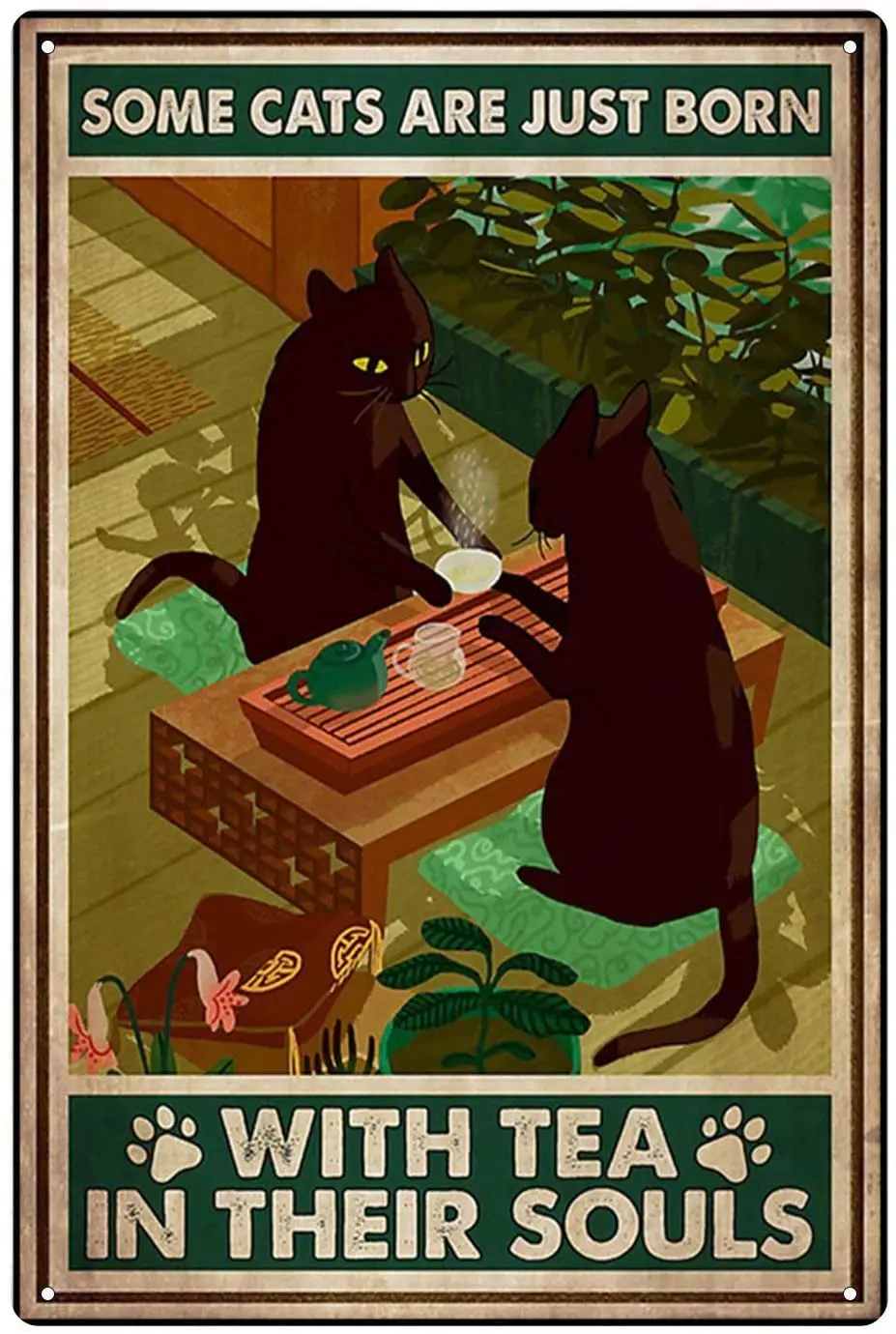 

Tin Sign Vintage Retro Poster Cat Garden Decoration Outdoor Farmhouse Decoration Plate Metal Plate Home Decor Accessories