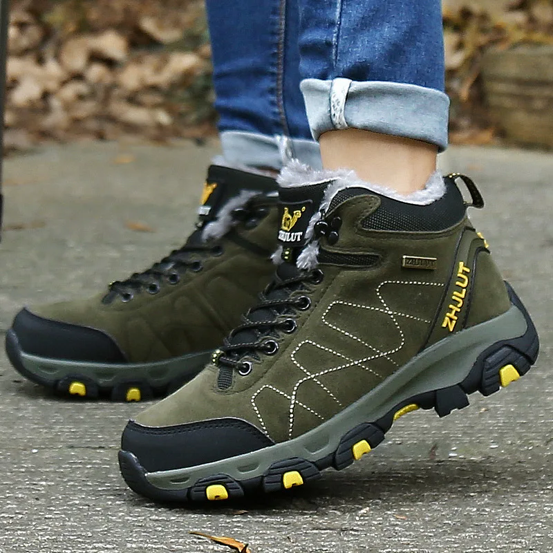 

Cross-border big code 47 winter high help cotton shoes lovers outdoor climbing shoes warm suede daddy old shoes