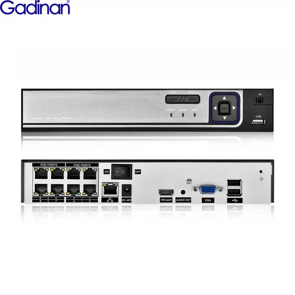 Видеорегистратор Gadinan 8/4 канала 5 МП 1080P 48 В|Видеорегистратор для видеонаблюдения|