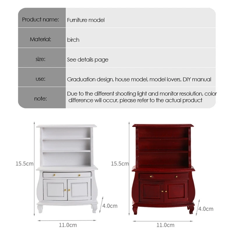 

1:12 Dollhouse Miniature Wood Display Cupboard House Decor DIY Toys