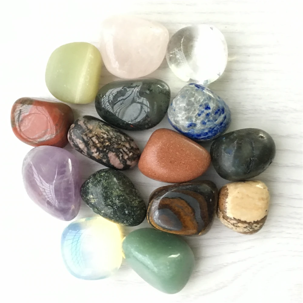 Новый горячий Камень Чакра 15 цветов Набор нерегулярные рейки целебные Кристаллы