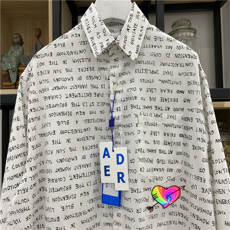 Рубашка с надписью Ader Error для мужчин и женщин блузка длинным рукавом