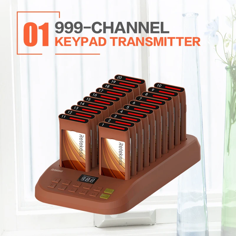 Retekess T116 Беспроводная система подкачки для ресторана пейджер поддержка 999 пейджер система очереди для официанта обслуживание клиентов для кофейни