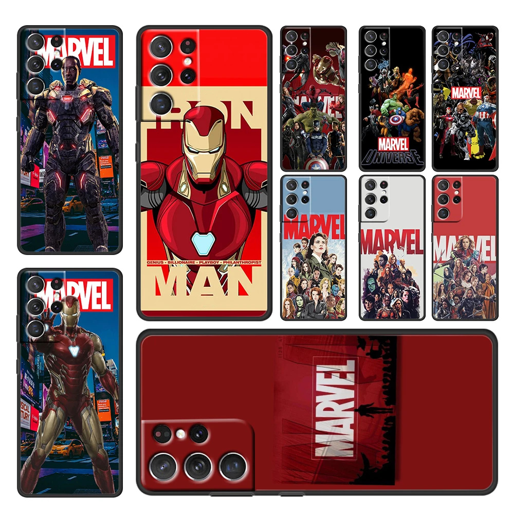 

The Marvel Members For Samsung Galaxy S22 S21 S20 FE Ultra Plus S10 S9 S8 S7 S6 Edge 5G Black Soft Phone Case Cover