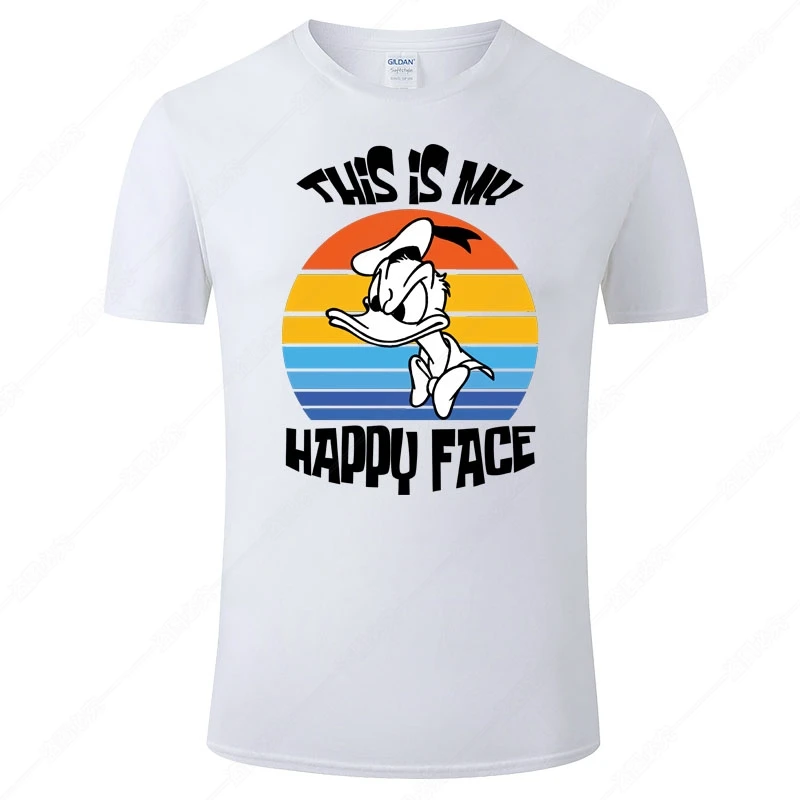 Забавная футболка с изображением Дональда Дака для мужчин и женщин летняя