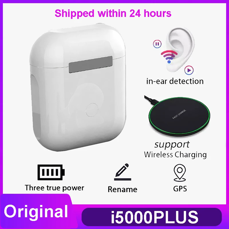 Беспроводные наушники i5000 PLUS беспроводные Tws с Bluetooth 2021 супер PKi7 i9 i11 i12 i14 i15 i16 i18 i30