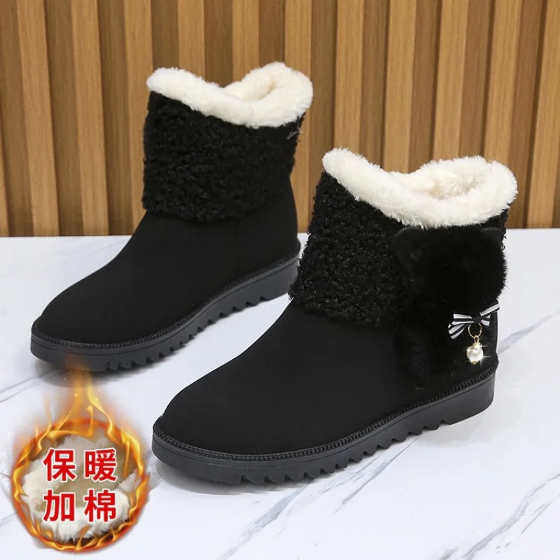 

Women Winter Boots Furry Shoes 2022 New Woman Snow Boots Keep Warm Botas Mujer Casual Women's Shoes Slip on Plush Ankle Booties