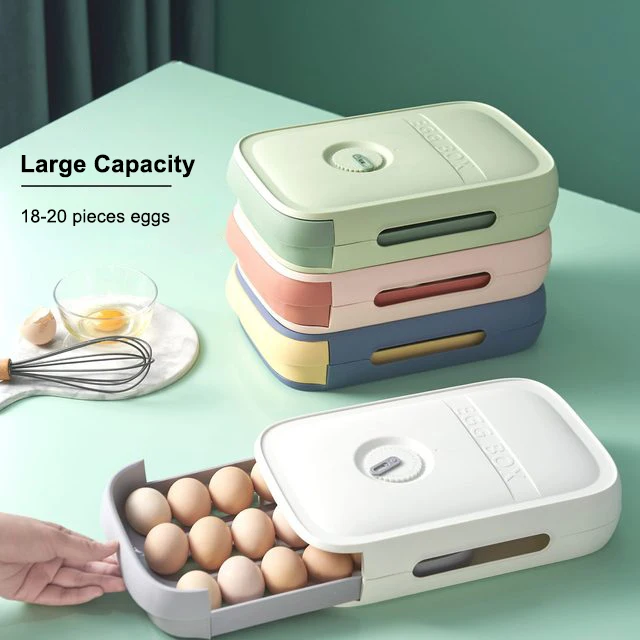 

Ящик для домашнего использования, коробка для хранения яиц, контейнер большой емкости для хранения в холодильнике, органайзер для яиц