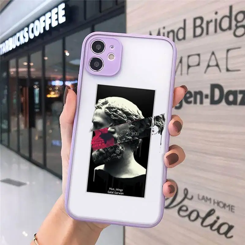 

Great Art Aesthetic David Mona Lisa Phone Case For iPhone 12 11 Mini Pro XR XS Max 7 8 Plus X Matte transparent