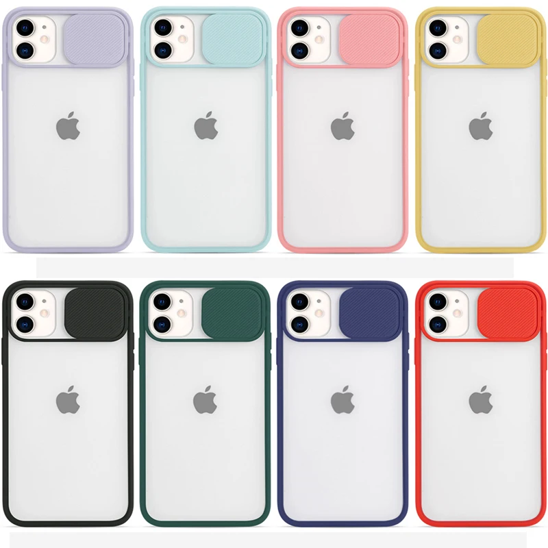 

Full Camera Lens Protection For iPhone 11 Pro XS Max X XR SE 2020 6 6S 7 8 Plus Cute Mobile Phone Case Clear Slide Plain Yellow