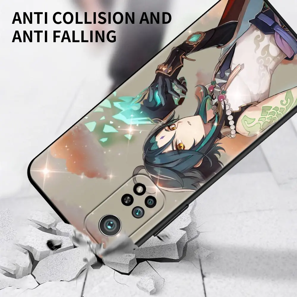 Black Cover For Xiaomi Poco X3 M3 CC9 Pro X3NFC F3 F1 A3 A2 CC9E Note 10 Lite Case Soft Fundas TPU Coque genshin impact Game