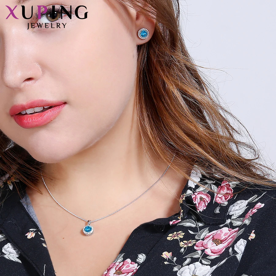 Xuping новые ювелирные изделия серьги ожерелье набор кристаллов от Swarovski Европейский Стиль Вечерние юбилей подарок для женщин S179.2-60114