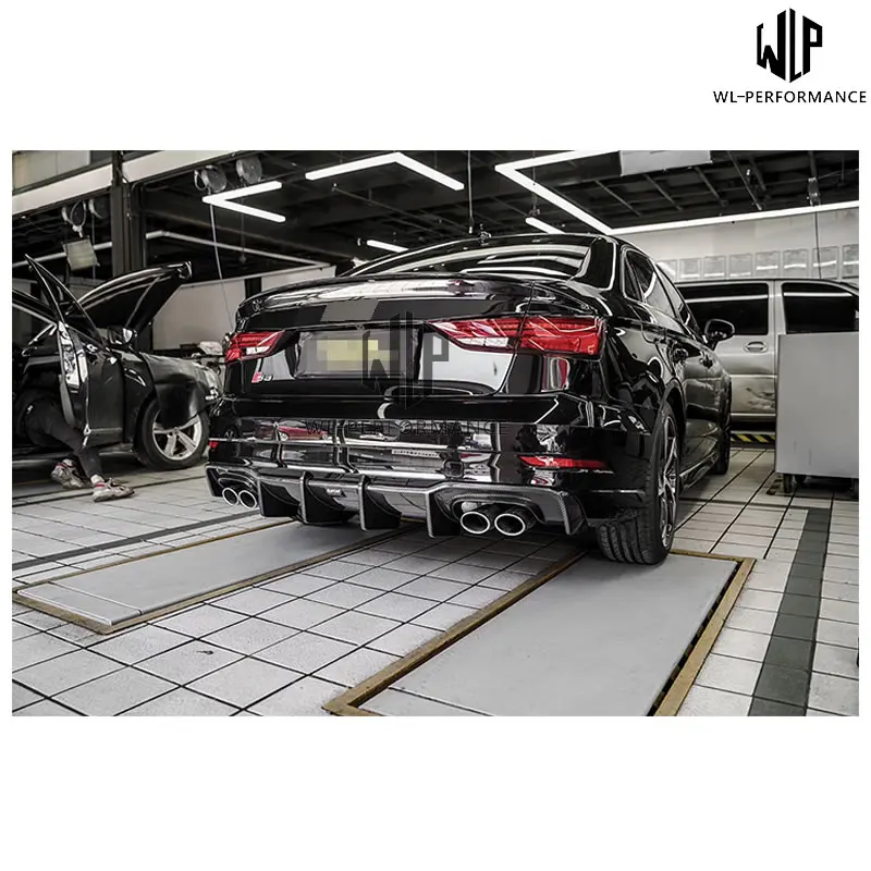 A3 S3 высококачественный диффузор для губ из углеродного волокна автомобильный