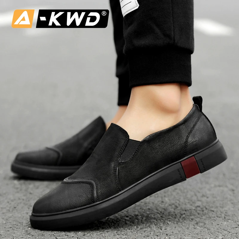 Слипоны повседневные мужские туфли кожаные Mocasin Hombre/простая кожаная обувь на