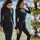Burkini Мусульманский купальник, Женский скромный купальник в стиле пэчворк с длинными рукавами, спортивный купальник, мужской купальник, купальный костюм из Буркини