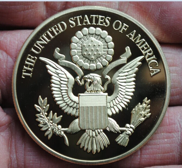 Американская позолоченная/серебряная облысёная драгоценность Коллекционная