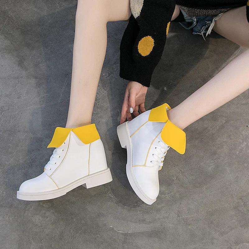 Женские повседневные Ботинки Martin простые однотонные кожаные ботинки