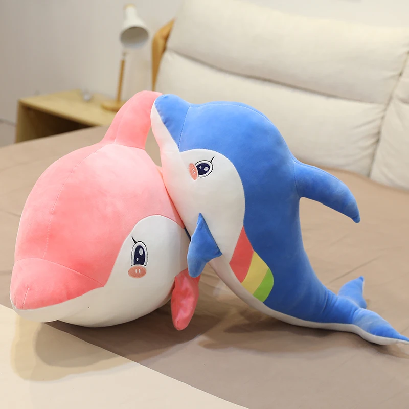 

40 / 60 / 80 / 100cm High Quality Dolphin Plush Toy Doll Is A Birthday Gift For Baby Children Boys And Girls