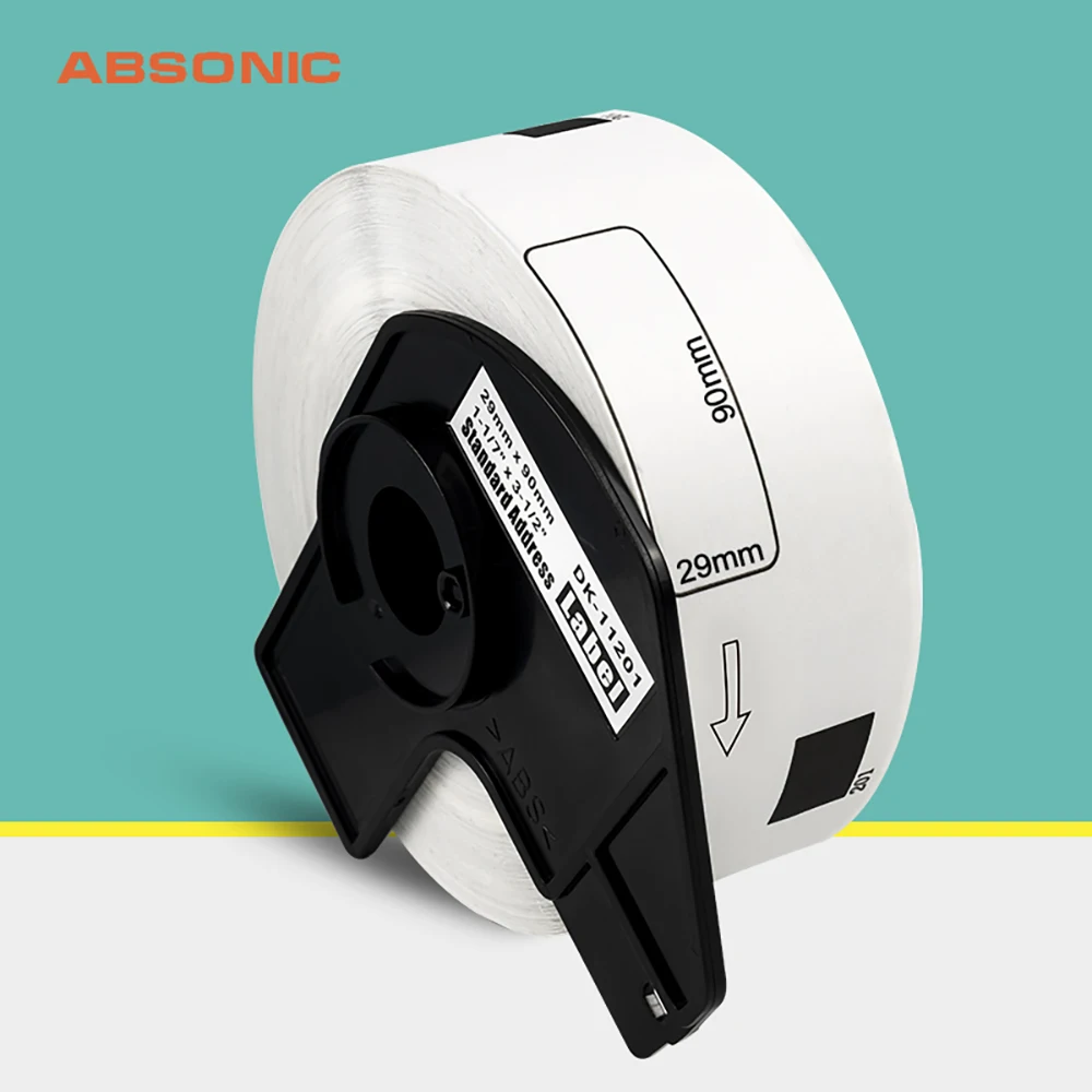 Absoonic DK 11201 для Brother этикетки с держателями 29*90 мм термальная бумага совместима QL 500
